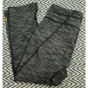 Lucy Womens Hatha Collection Powermax Capri Leggings Striped Black/Grey Size S